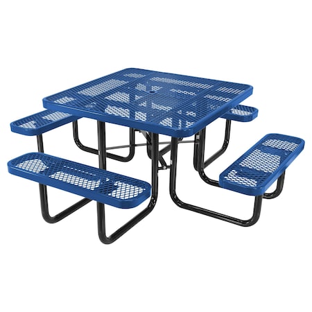 Vestil Square Picnic Table, 80.5 in L, 29 in H Overall PT-MX-ST-46-BL